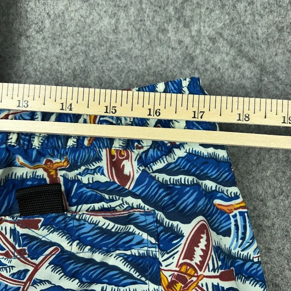 VTG Polo Sport Swim Shorts Mens XL Blue AOP Surf Lined Bathing‎ Suit Trunks Rare